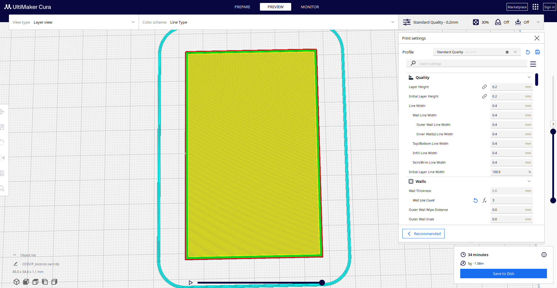 Close up of main Business card